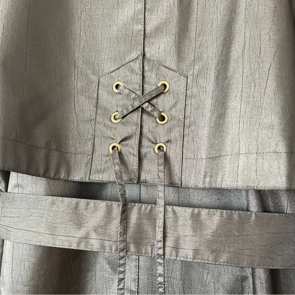 British Mist Vintage Black Rain Trench Coat Size 10 - Picture 10 of 12